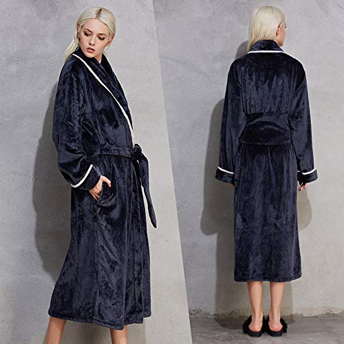 ZJML Albornoz De Talla Grande para Mujer, Camisón Largo De Franela, Pijama Cálido De Color Sólido,4XL