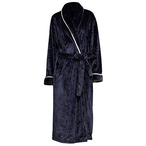 ZJML Albornoz De Talla Grande para Mujer, Camisón Largo De Franela, Pijama Cálido De Color Sólido,4XL