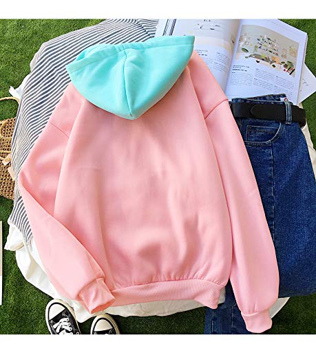 ZJSWCP Sudadera Chicos Sudadera Mujeres Kawaii Cartoon Suga Sudaderas con Capucha Casual Harajuku Fleece Sudaderas con Capucha Ropa de Estilo Coreano,XL