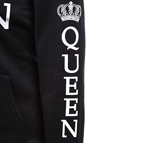 ZKOO Pareja King & Queen Sudaderas con Capucha Manga Larga Encapuchado Jersey Pull-Over para Mujer