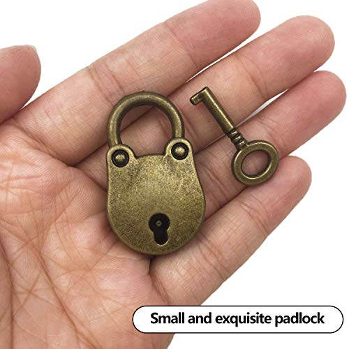 Zliger 10 Piezas Candado Vintage Multiusos Cerradura de Llave con Llaves Mini Candados Aleación de Zinc Cerradura de Llave para Artículos Pequeños Joyas Caja de Equipa