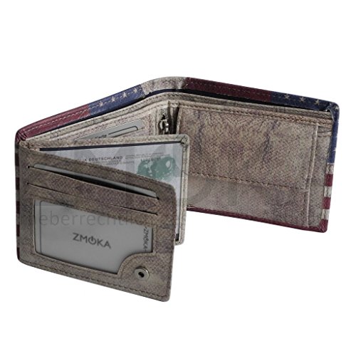 Zmoka Wild Things Only - Monedero unisex con la bandera de Estados Unidos (formato apaisado)