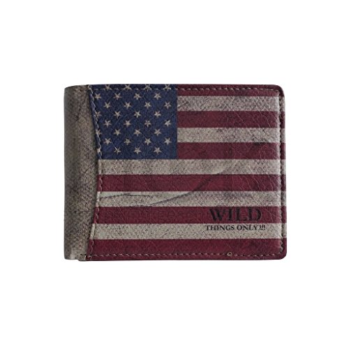 Zmoka Wild Things Only - Monedero unisex con la bandera de Estados Unidos (formato apaisado)