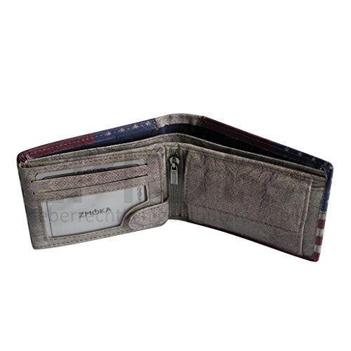 Zmoka Wild Things Only - Monedero unisex con la bandera de Estados Unidos (formato apaisado)