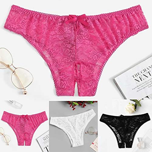 ZODOF Lencería Atractivo T-Back Tanga de Floral Lace de Mujeres,Lencería Mujer Sexy Bragas Encaje Abierto Entrepierna Tentación Tanga Lenceria Mujer Sexy eróticas Abierta