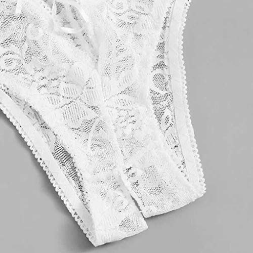 ZODOF Lencería Atractivo T-Back Tanga de Floral Lace de Mujeres,Lencería Mujer Sexy Bragas Encaje Abierto Entrepierna Tentación Tanga Lenceria Mujer Sexy eróticas Abierta