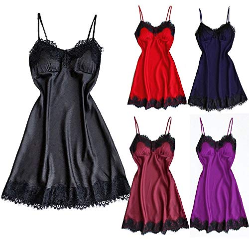 ZODOF Lenceria Mujer Moda Mujer Lenceria Sexy de Encaje Ropa de Dormir Ropa Interior Bata Babydoll Vestido de Dormir Lenceria erótica Mujer Lenceria Mujer Sexy(S,Rojo)