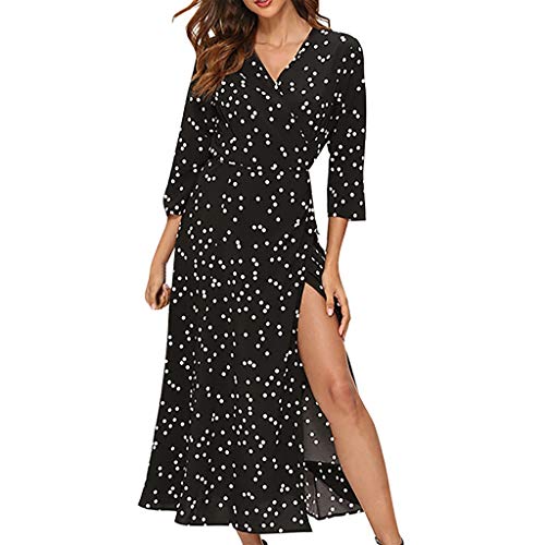 ZODOF Vestidos Mujer Casual,Mujeres Verano Playa Botones Vestido de Fiesta Vestido Largo de Verano Vestido Corto sin Mangas para Mujer de Verano sin Mangas Boho Beach