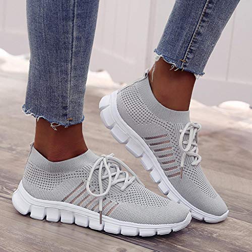 ZODOF Zapatillas de Mujer Deporte Planas de Malla Transpirable Casuales de Zapatos de Malla Aire Libre Slip Casual en Suelas cómodas Running Deportivos