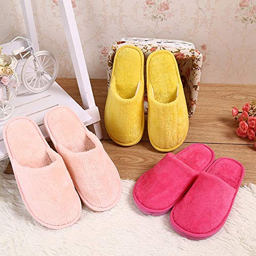 ZODOF Zapatos de Dormitorio Antideslizantes de Invierno para el hogar de Estar Cerradas Calienta Interior Casa Caliente Slippers Suave Algodón Pareja Zapatilla Zapatos Hombres