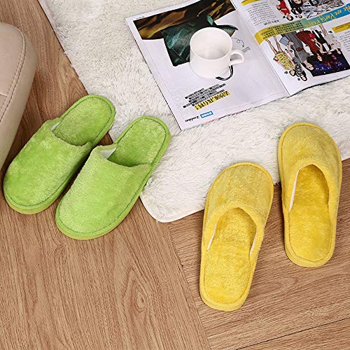 ZODOF Zapatos de Dormitorio Antideslizantes de Invierno para el hogar de Estar Cerradas Calienta Interior Casa Caliente Slippers Suave Algodón Pareja Zapatilla Zapatos Hombres