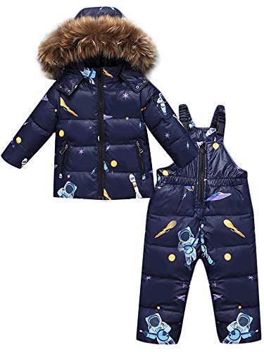 ZOEREA 2 Piezas Traje de Nieve Niños Abrigos Chaqueta con Capucha + Pantalones Niña Niño Ropa de Invierno Set