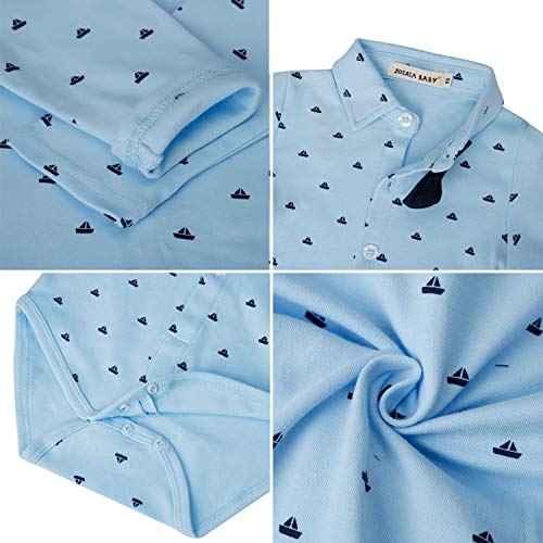 ZOEREA 4pcs Ropa Bebe niño Conjuntos Camisas de Manga Larga + Chaleco + Pantalones + Boina, Infantil niños Trajes Conjunto de Fiesta Boda Bautizo (Azul Oscuro, Etiqueta 70 (Edad 6~12 Meses))