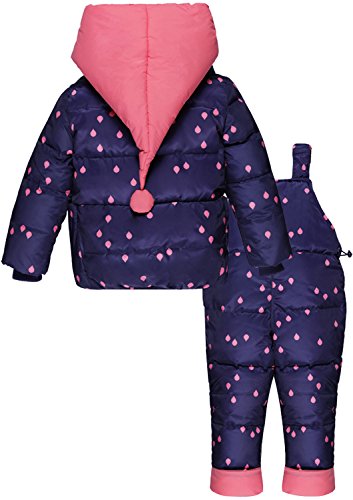 ZOEREA Chaquetas de Esquí para Bebé Niñas Traje de Nieve Abrigoscon Capucha + Pantalones + Bufanda Invierno Acolchado Ropa Set 3 Piezas