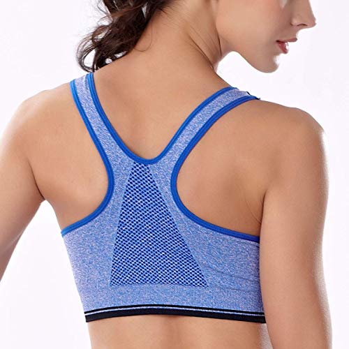 ZOEREA Sujetador Cierre Delantero Deportivo para Mujer Gimnasio Ropa con Almohadillas Extraíbles para Correr Sin Costuras Yoga Fitness 3 Piezas