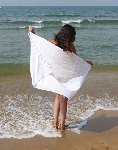 ZOLLNER Toalla Playa Pareo Mujer, 90x170 cm algodón, Beige