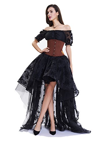 Zooma Falda Asimétrica para Mujer Vintage con Volante Gitana Estilo Gótico Irregular