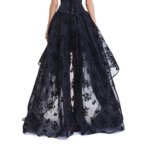 Zooma Falda Asimétrica para Mujer Vintage con Volante Gitana Estilo Gótico Irregular
