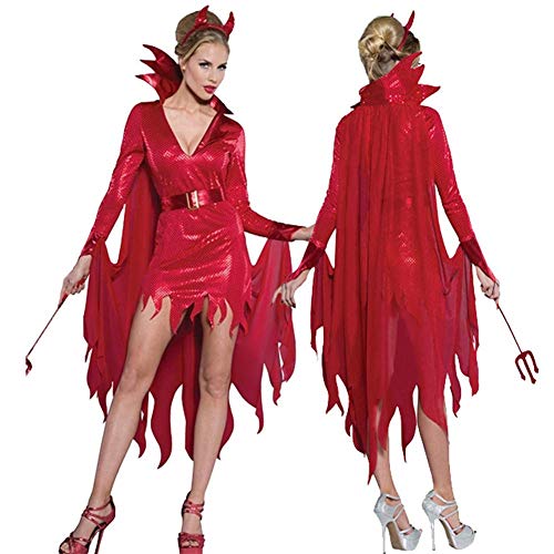 ZSM Disfraces de Halloween Cosplay, Vestido señoras de Halloween del Traje de Las Mujeres, reparación de Halloween Traje del Diablo Rojo Bruja del Vampiro Vestuario teatral Vestido de Fiest