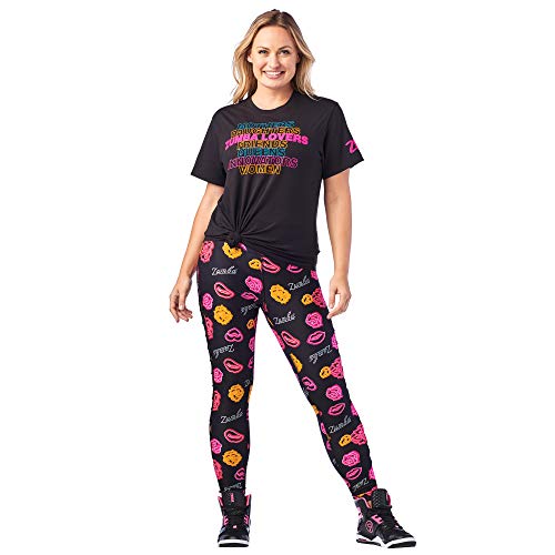 Zumba Breathable Fitness Workout Printed Graphic Tees For Women and Men Camisa, Negrita Negro 7, XS-S Unisex Adulto