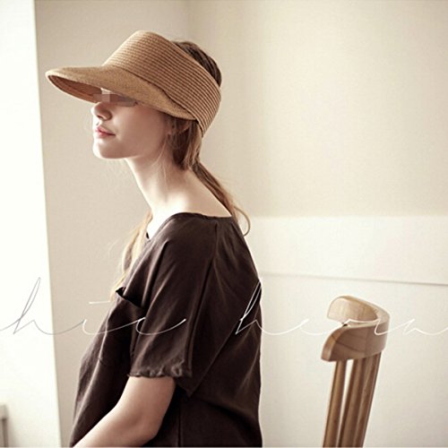 ZUMUii Butterme Mujer Mujeres Chica Plegable Sombrero Topless Visera Sombrero Wide Brim Sombrero de Paja Sombrero de Verano Sombrero Jard¨ªn Sombrero al Aire Libre Gorra de b¨¦isbol Golf Cap, Caqui