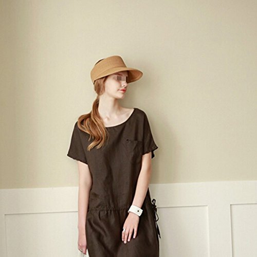 ZUMUii Butterme Mujer Mujeres Chica Plegable Sombrero Topless Visera Sombrero Wide Brim Sombrero de Paja Sombrero de Verano Sombrero Jard¨ªn Sombrero al Aire Libre Gorra de b¨¦isbol Golf Cap, Caqui