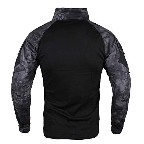 zuoxiangru Camiseta de Combate táctica para Hombres, Camisa Multicam Transpirable Ripstop para Caza Militar Airsoft (Hm, Tag 3XL)