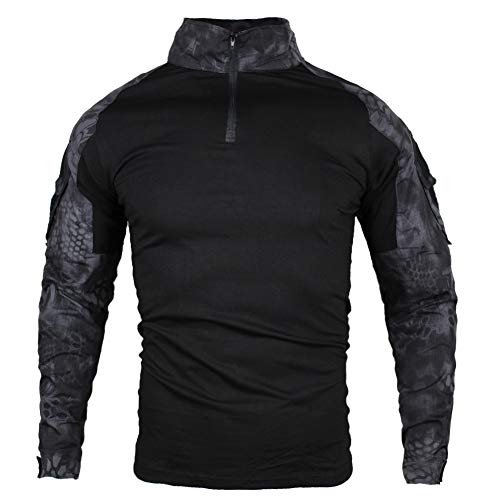 zuoxiangru Camiseta de Combate táctica para Hombres, Camisa Multicam Transpirable Ripstop para Caza Militar Airsoft (Hm, Tag 3XL)