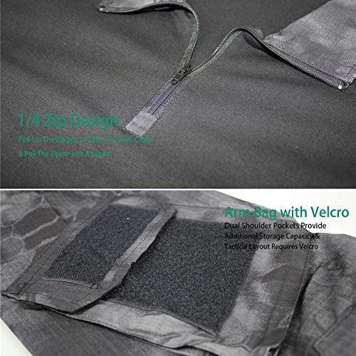 zuoxiangru Camiseta de Combate táctica para Hombres, Camisa Multicam Transpirable Ripstop para Caza Militar Airsoft (Hm, Tag 3XL)