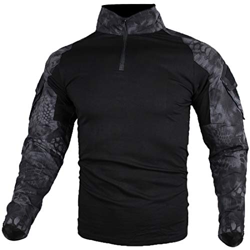 zuoxiangru Camiseta de Combate táctica para Hombres, Camisa Multicam Transpirable Ripstop para Caza Militar Airsoft (Hm, Tag 3XL)