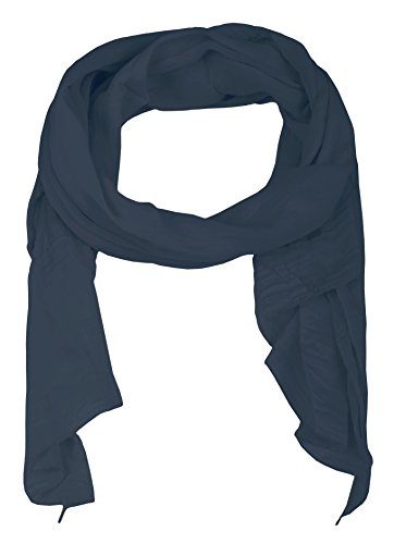 Zwillingsherz - Pañuelo de seda para mujer y chica, elegante accesorio, algodón, pañuelo de seda, pañuelo de hombro o chal azul marino Talla única
