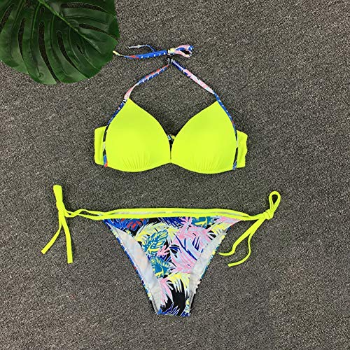 ZXG Ropa De Mujer Bikini, Lentejuelas De Color Sexy, Paquete Duro, Color Caramelo, Sra. Split Bikini Beach, Traje De BañO Disponible En Varios TamañOs Y 10 Colores,H,M
