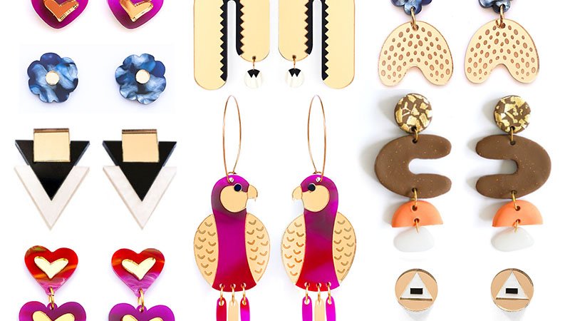 20 marcas únicas de pendientes de resina, acrílico y arcilla que nos encantan