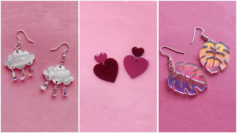 20 marcas únicas de pendientes de resina, acrílico y arcilla que nos encantan