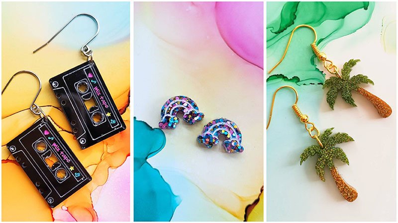 20 marcas únicas de pendientes de resina, acrílico y arcilla que nos encantan
