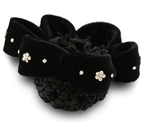 1 pieza negro mujeres moño cubierta Snood ballet danza lunares pelo redecilla accesorios para el pelo