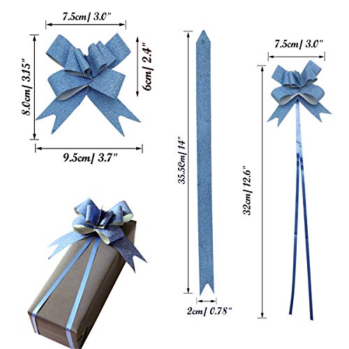 120 Pz Lazos Regalos Grandes y 1 Rollo de Puntos de Pegamento, Woohome Lazos de Cinta de Regalo Ideal para Navidad, Bodas, Fiestas, Decoración Del Día de San Valentín y Envoltura de Regalos de