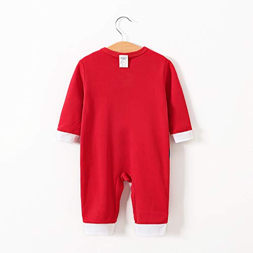 2 Piezas Navidad Conjuntos de Traje Ropa Bebes Recién Nacido de Santa Claus, Mameluco de Bebe Niños Invierno + Sombrero, Monos Niñas Pijama