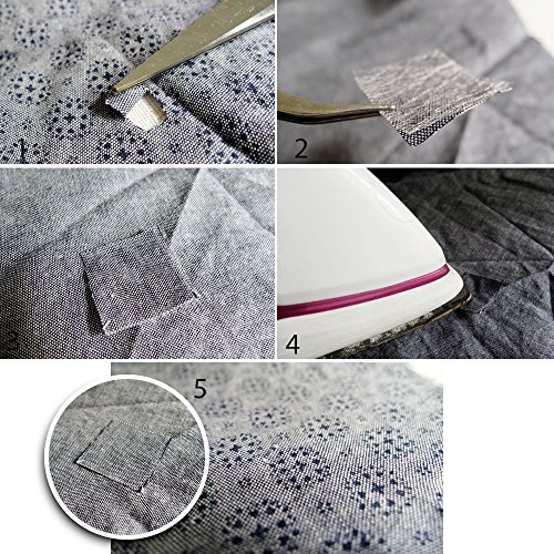 256m 4rollos Cinta de Dobladillo Planchar Cinta Adhesiva sin Coser Fusible Fusión de Tela para Ropa (Ancho 10mm+20mm)