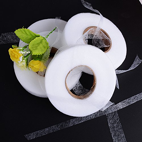 256m 4rollos Cinta de Dobladillo Planchar Cinta Adhesiva sin Coser Fusible Fusión de Tela para Ropa (Ancho 10mm+20mm)