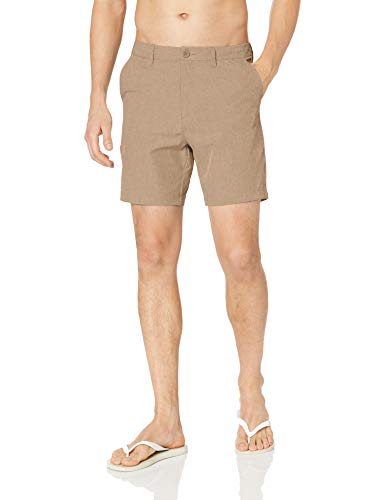 28 Palms 7" Inseam Hybrid Board Short shorts, Caqui jaspeado, 32