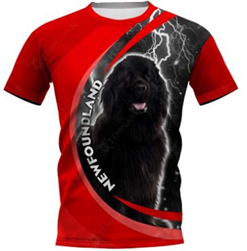 3D Impreso Camisetas,Creativo Cuello Redondo Manga Corta Tops Novedad Lindo Sabueso Mascota Perro Estampado Rojo Casual Transpirable Streetwear Para Mujer Hombre Interior Deportes Al Aire Libre, Ter