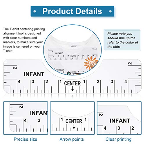 4 Piezas Herramientas de Alineación de Camisetas Regla Guía de Camiseta Transparente Herramienta Regla de Centrado Sublimación Herramienta de Vinilo de Camisetas para Diseños Corta Tela