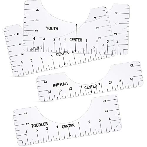 4 Piezas Herramientas de Alineación de Camisetas Regla Guía de Camiseta Transparente Herramienta Regla de Centrado Sublimación Herramienta de Vinilo de Camisetas para Diseños Corta Tela
