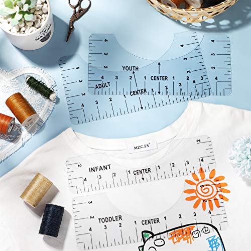 4 Piezas Herramientas de Alineación de Camisetas Regla Guía de Camiseta Transparente Herramienta Regla de Centrado Sublimación Herramienta de Vinilo de Camisetas para Diseños Corta Tela