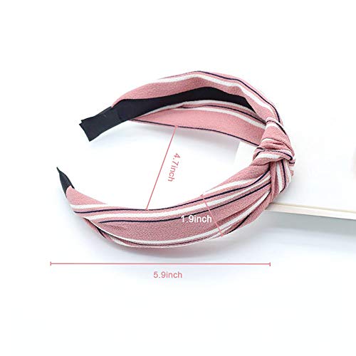 6 Piezas Arco nudo Diadema Twist nudo Hairbands Nudo cruzado Diadema ancho Accesorios de Pelo para Mujeres Chicas Vestido Diario y Fiesta