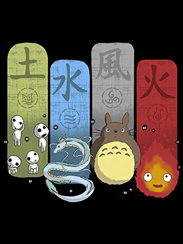 618-Camiseta Elemental Charms (Ideas C. P.) (Negra, L)