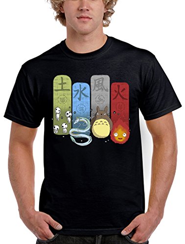 618-Camiseta Elemental Charms (Ideas C. P.) (Negra, L)