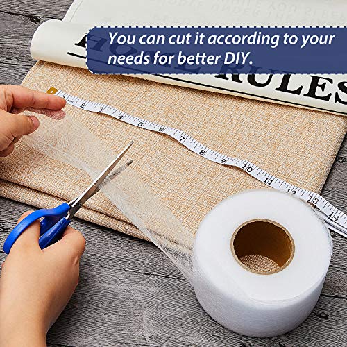 70 Yardas Cinta de Dobladillo Planchado Cinta Adhesiva Extra Ancha de Planchar Tela Wonderweb Rollo Cinta de Dobladillo sin Coser con Cinta Métrica para Jeans Cortina Pantalones (60 mm de Ancho)