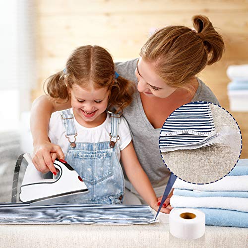 70 Yardas Cinta de Dobladillo Planchado Cinta Adhesiva Extra Ancha de Planchar Tela Wonderweb Rollo Cinta de Dobladillo sin Coser con Cinta Métrica para Jeans Cortina Pantalones (60 mm de Ancho)